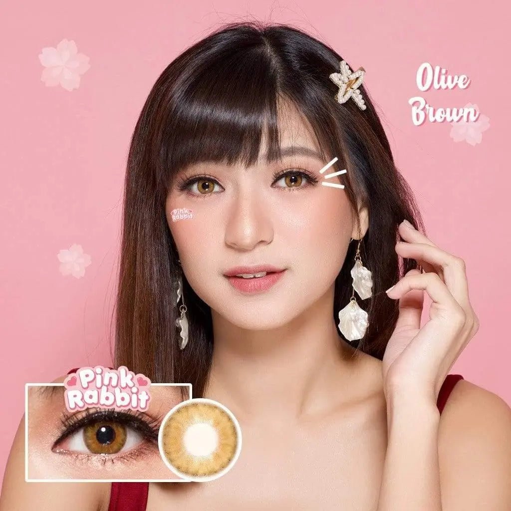 Pink Rabbit Olive Brown - Softlens Queen Contact Lenses