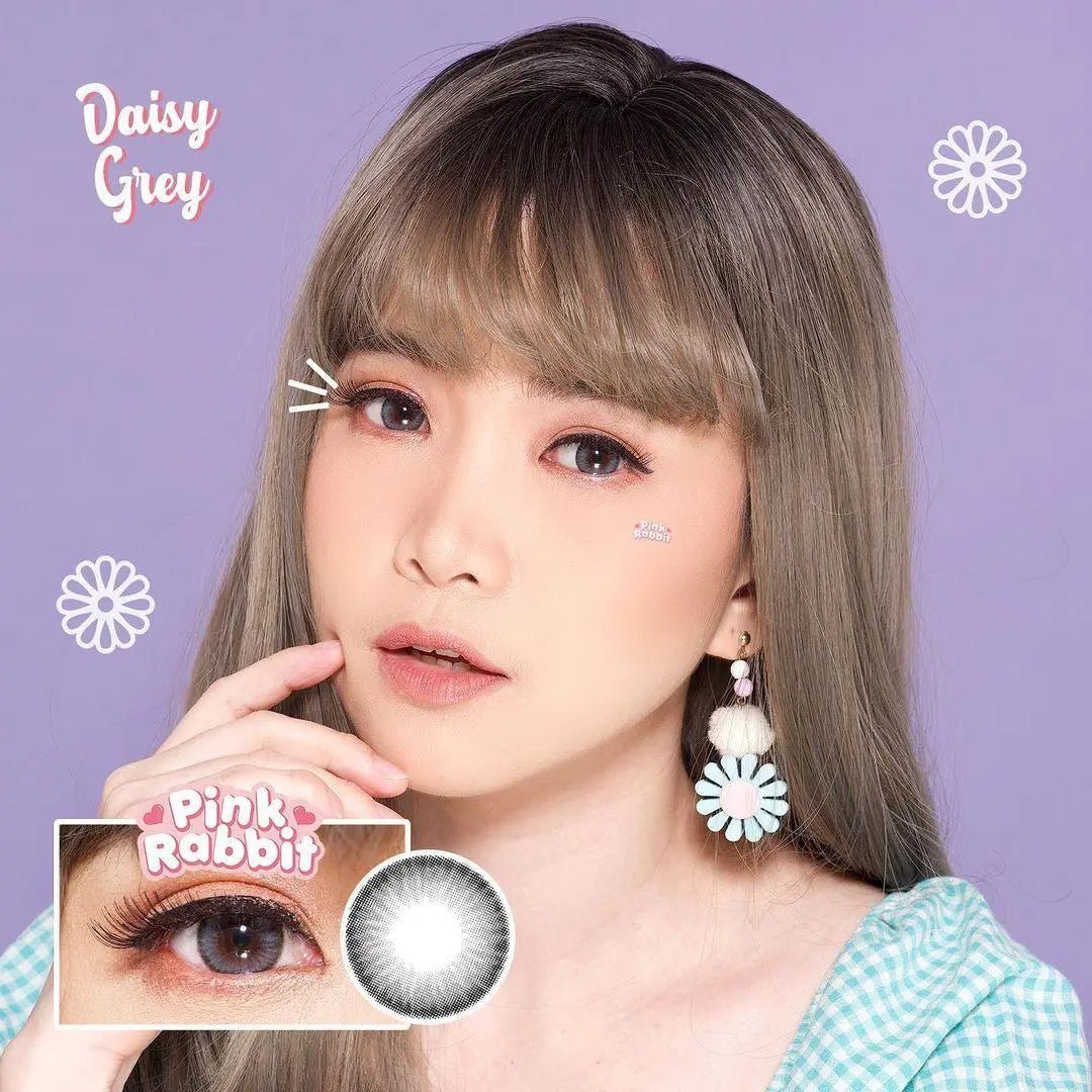 Pink Rabbit Daisy Gray - Softlens Queen Contact Lenses