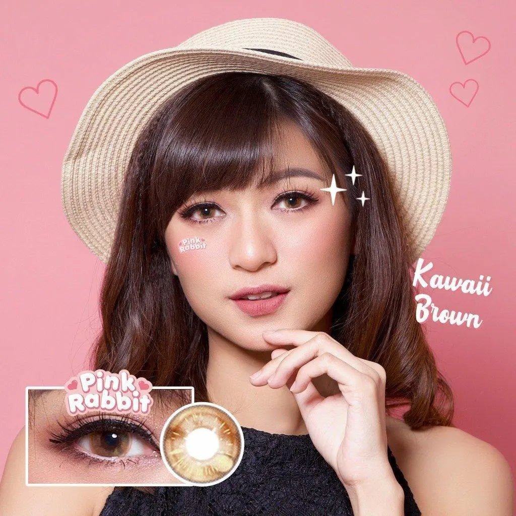 Pink Rabbit Kawai Brown - Softlens Queen Contact Lenses