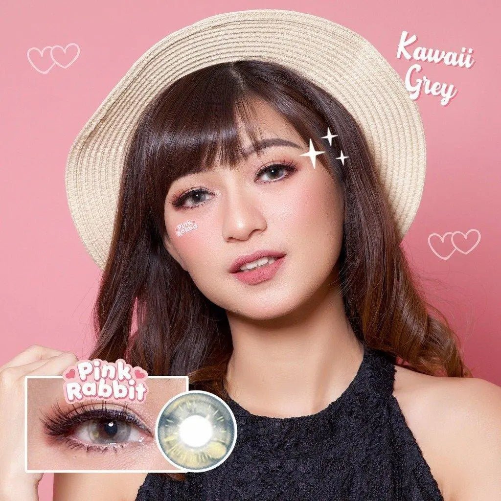 Pink Rabbit Kawai Gray - Softlens Queen Contact Lenses