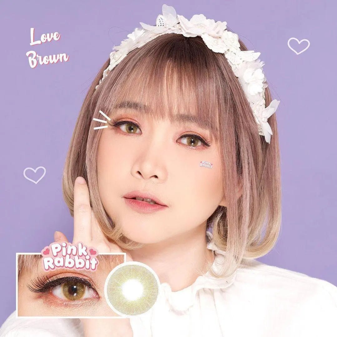 Pink Rabbit Love Brown - Softlens Queen Contact Lenses