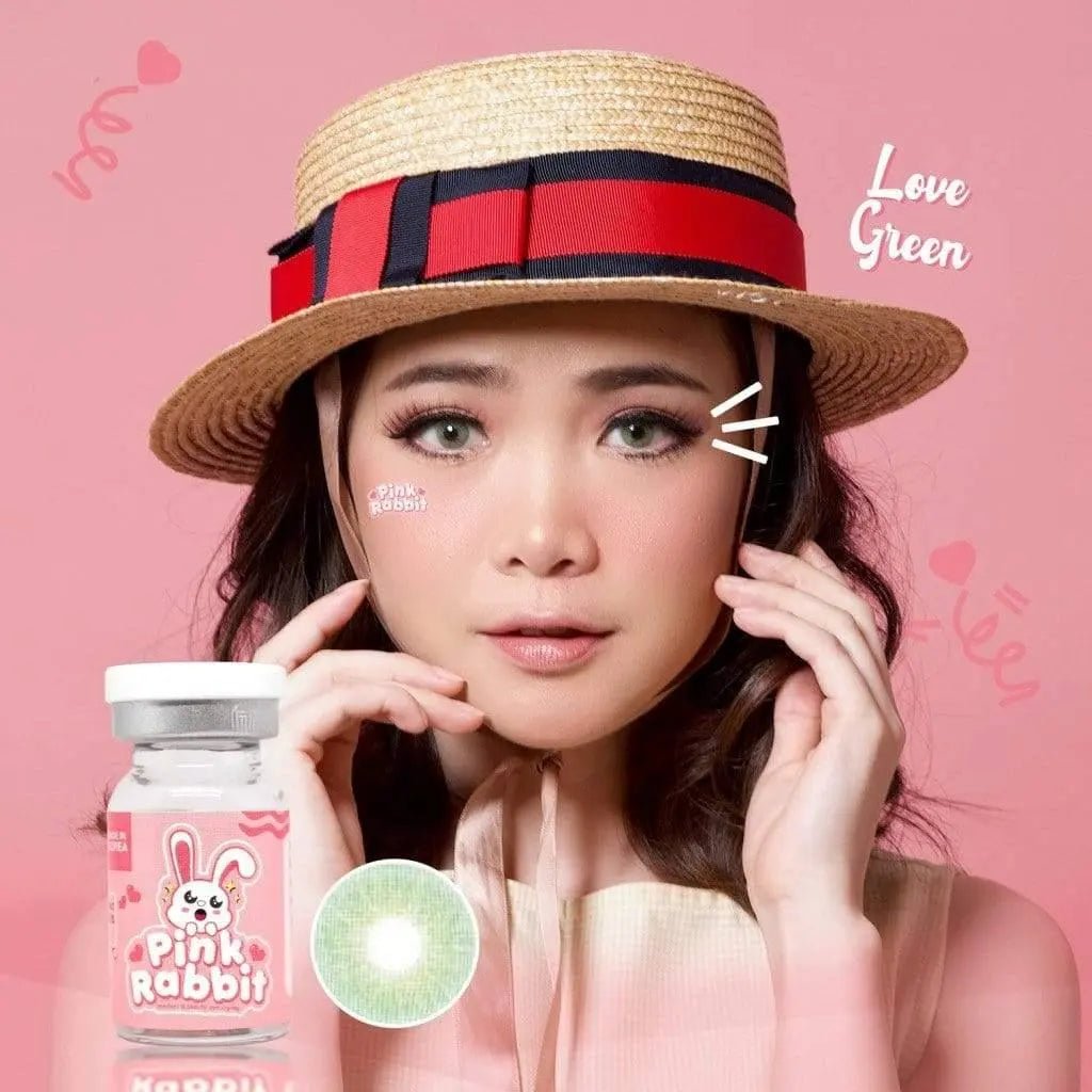 Pink Rabbit Love Green - Softlens Queen Contact Lenses