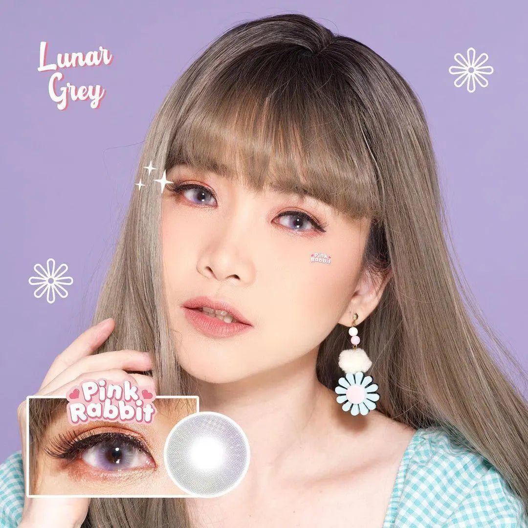 Pink Rabbit Lunar Gray - Softlens Queen Contact Lenses