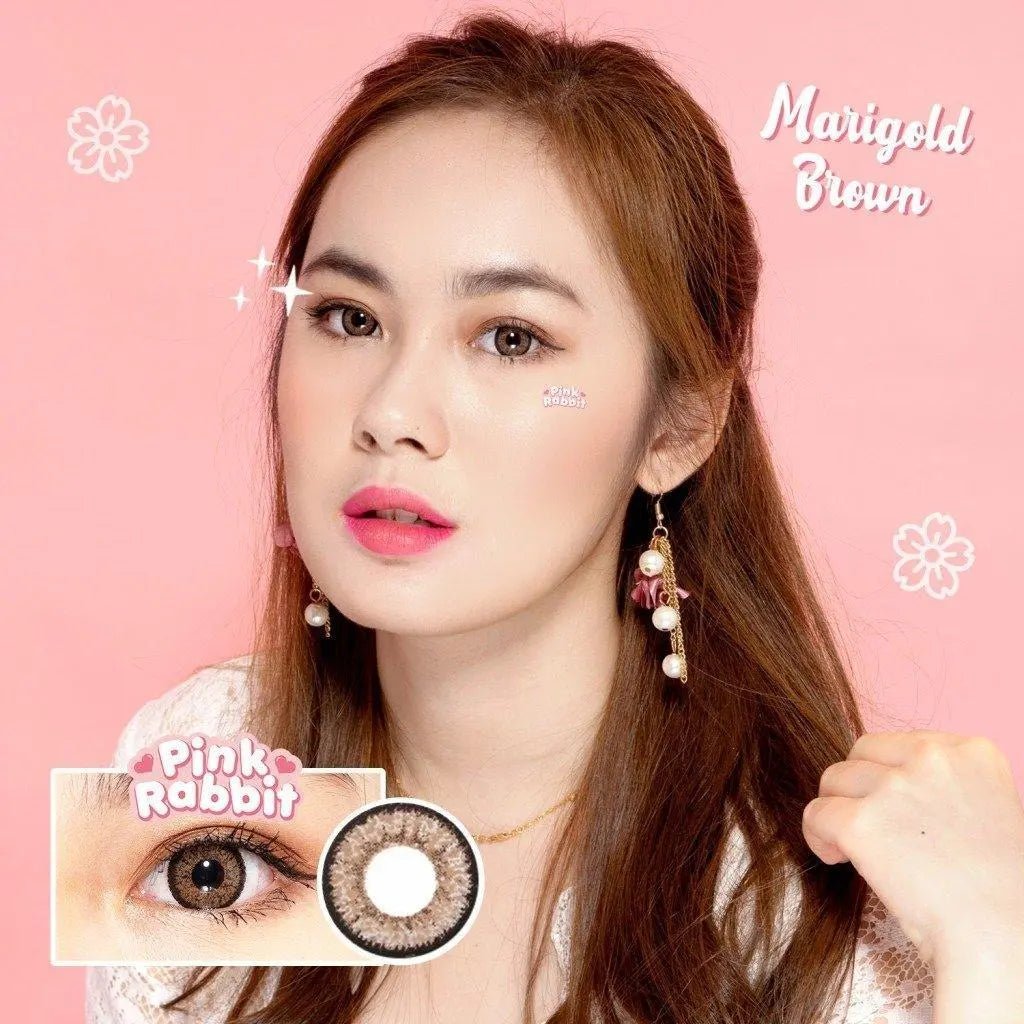 Pink Rabbit Marigold Brown - Softlens Queen Contact Lenses