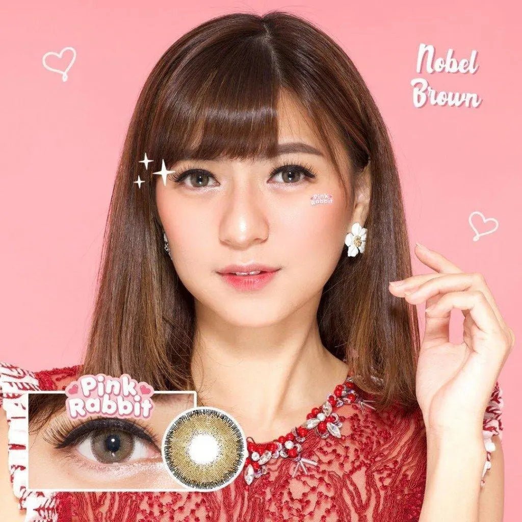 Pink Rabbit Nobel Brown - Softlens Queen Contact Lenses