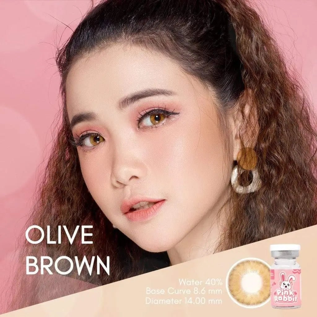 Pink Rabbit Olive Brown - Softlens Queen Contact Lenses