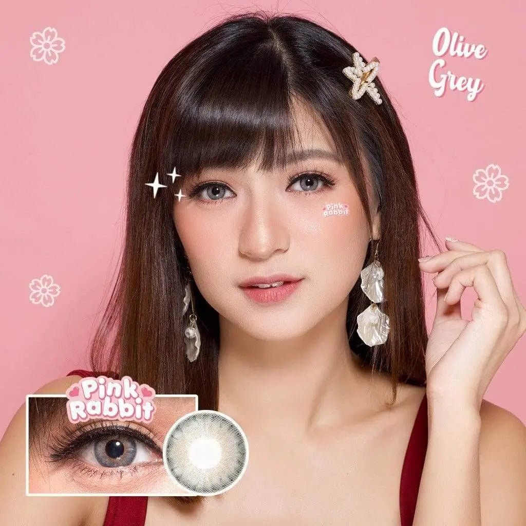 Pink Rabbit Olive Gray - Softlens Queen Contact Lenses