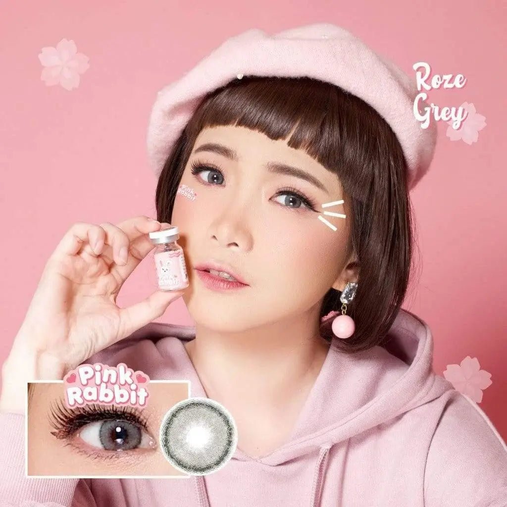 Pink Rabbit Roze Gray - Softlens Queen Contact Lenses