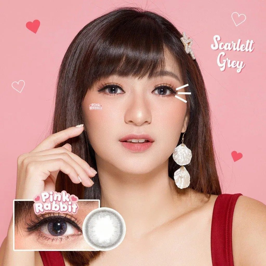 Pink Rabbit Scarlet Gray - Softlens Queen Contact Lenses