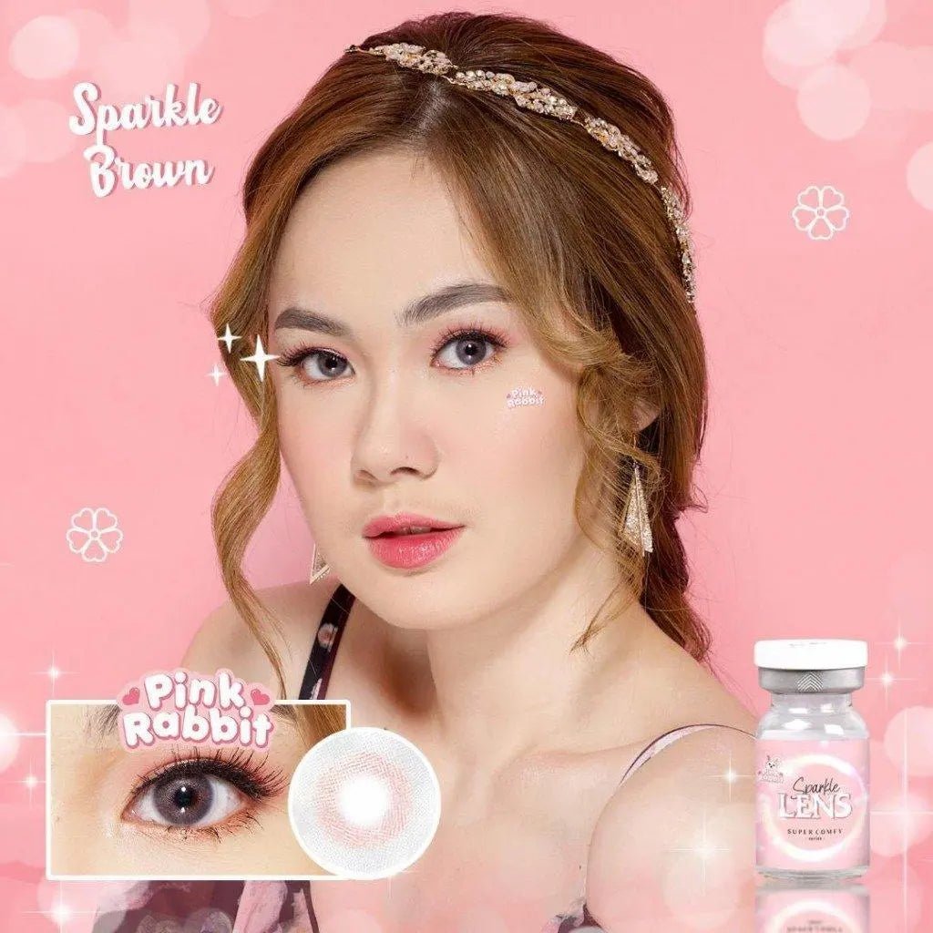 Pink Rabbit Sparkle Brown - Softlens Queen Contact Lenses